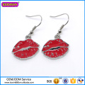 Boucles d&#39;oreilles en gros rouge lèvres usine de Guangzhou, boucle d&#39;oreille thème Emoji